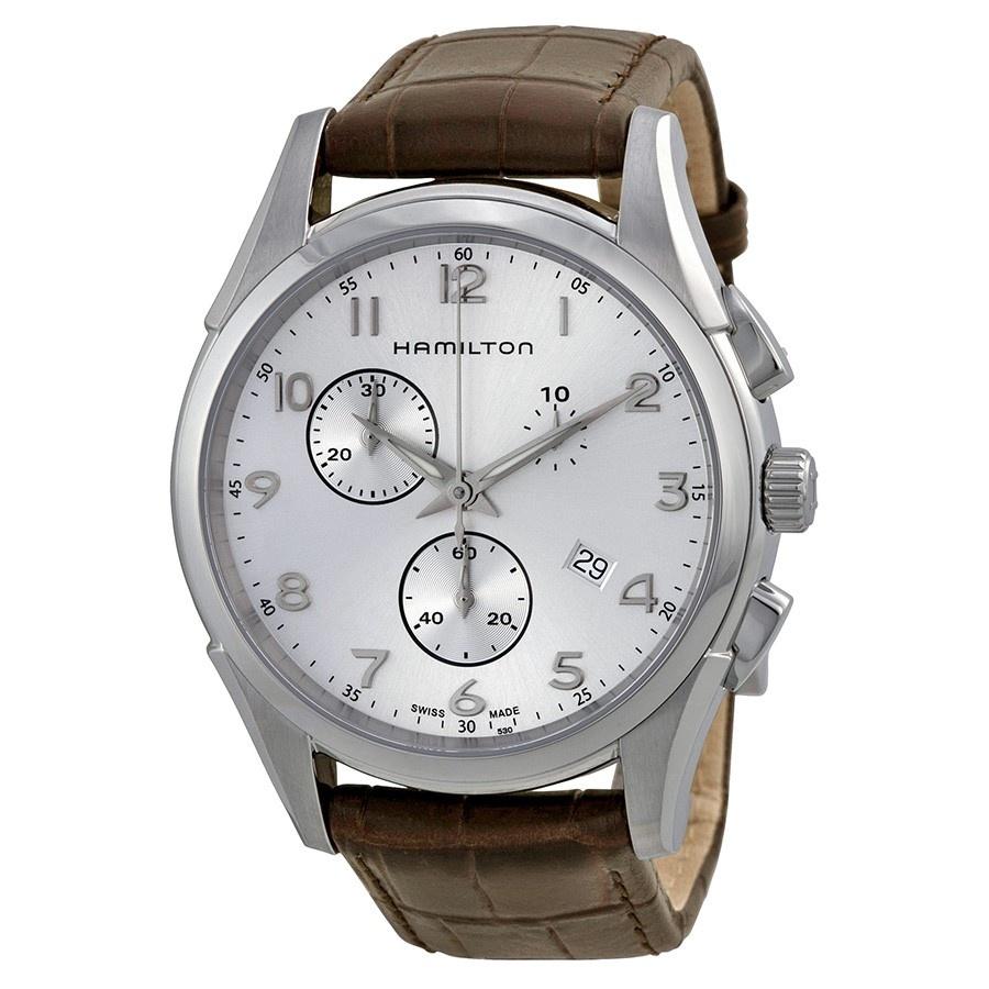 Hamilton Men&#39;s H38612553 Jazzmaster Chronograph Brown Leather Watch