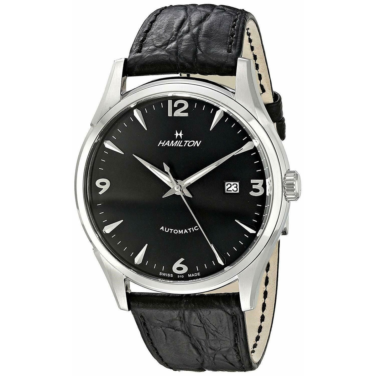 Hamilton Men&#39;s H38715731 Thin-O-matic Black Leather Watch