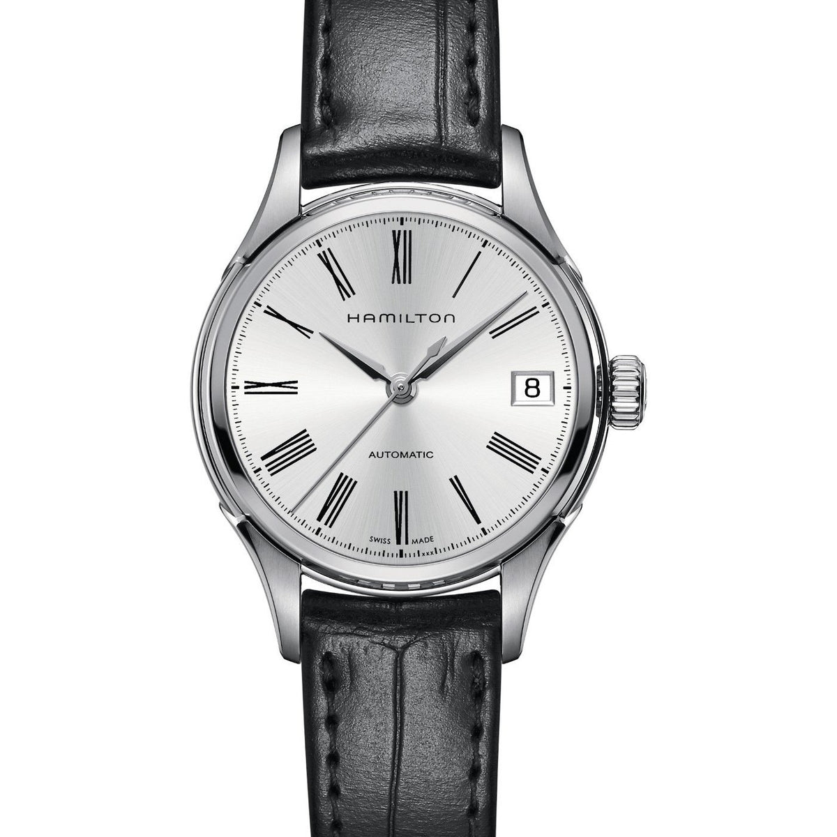 Hamilton Women's H39415754 Valiant Automatic Black Leather Watch