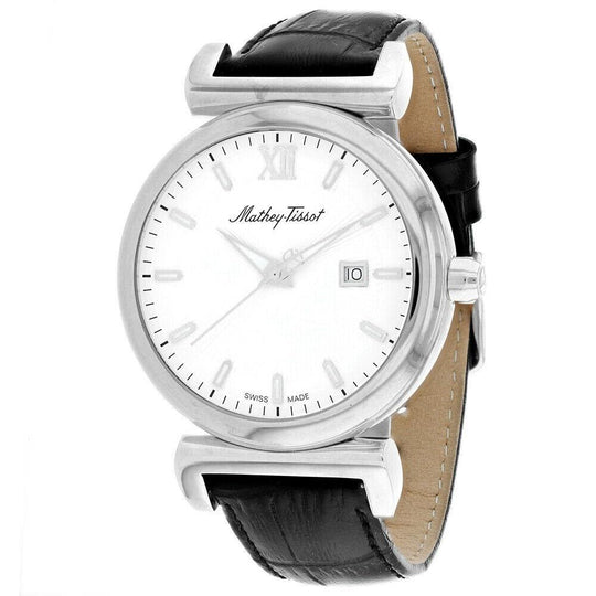 Mathey-Tissot Men's H410ALI Elegance Black Leather Watch