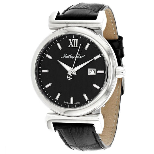 Mathey-Tissot Men's H410ALN Elegance Black Leather Watch