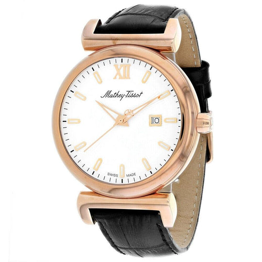 Mathey-Tissot Men's H410PLI Elegance Black Leather Watch
