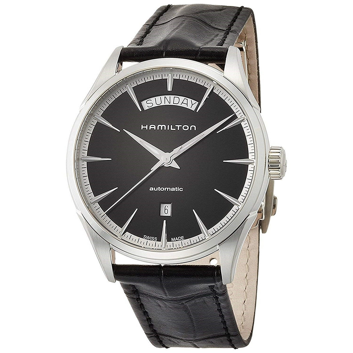 Hamilton Men&#39;s H42565731 Jazzmaster Automatic Black Leather Watch