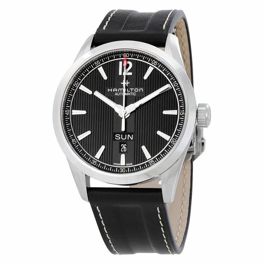Hamilton Men's H43515735 Broadway Black Leather Watch