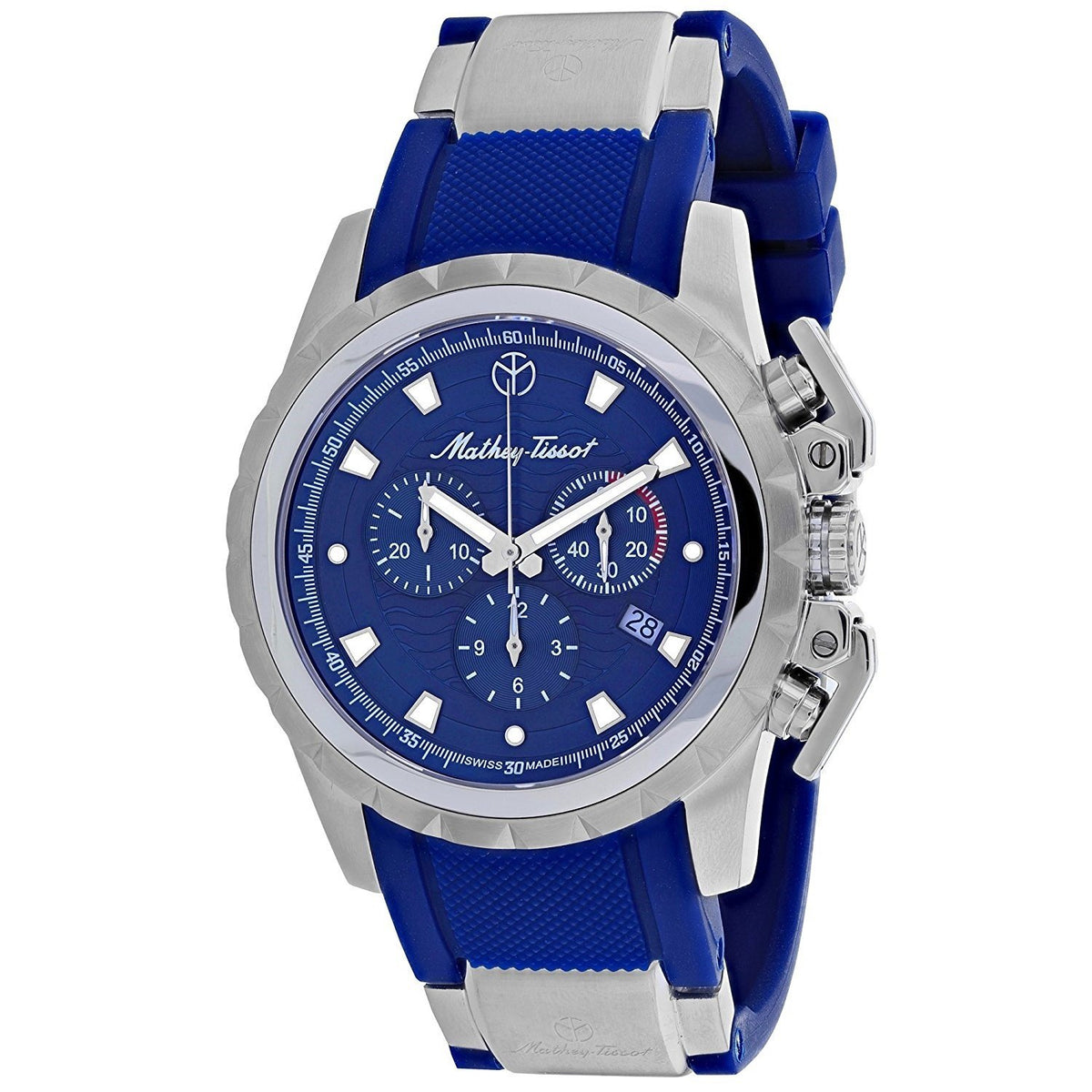 Mathey-Tissot Men&#39;s H466CHABU Classic Chronograph Blue Rubber Watch