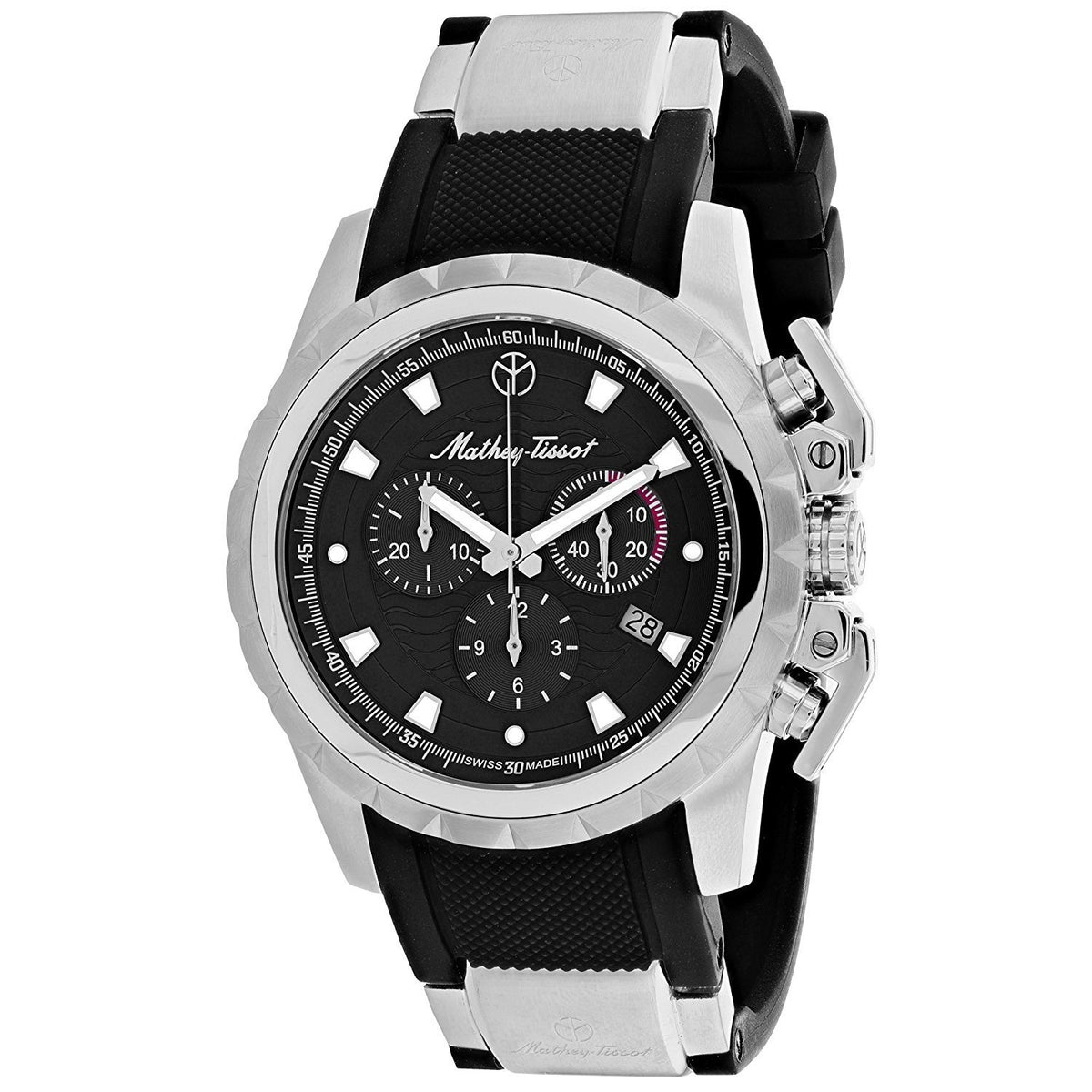 Mathey-Tissot Men&#39;s H466CHAN Classic Chronograph Black Rubber Watch