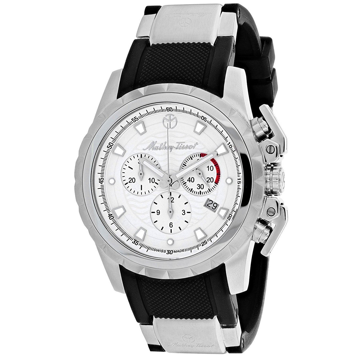 Mathey-Tissot Men&#39;s H466CHA Classic Chronograph Black Rubber Watch