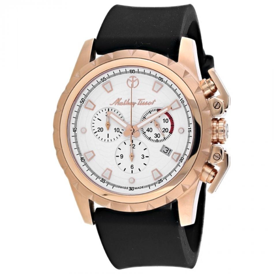 Mathey-Tissot Men&#39;s H466CHB Classic Chronograph Black Silicone Watch