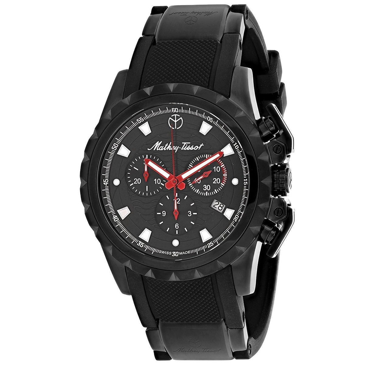 Mathey-Tissot Men&#39;s H466CHN Classic Chronograph Black Rubber Watch