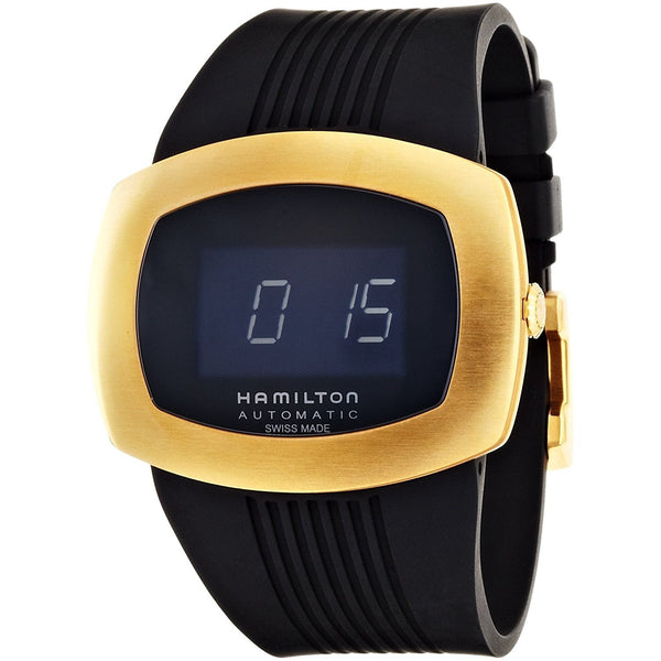 Hamilton Men's H52545339 Pulsomatic Digital Black Rubber Watch - Bezali