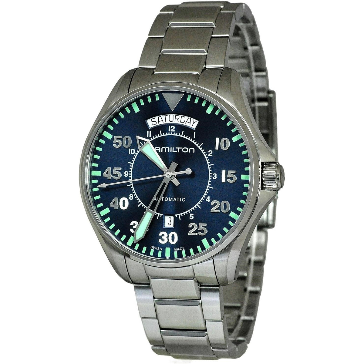 Hamilton Men&#39;s H64615145 Khaki Aviation Automatic Stainless Steel Watch