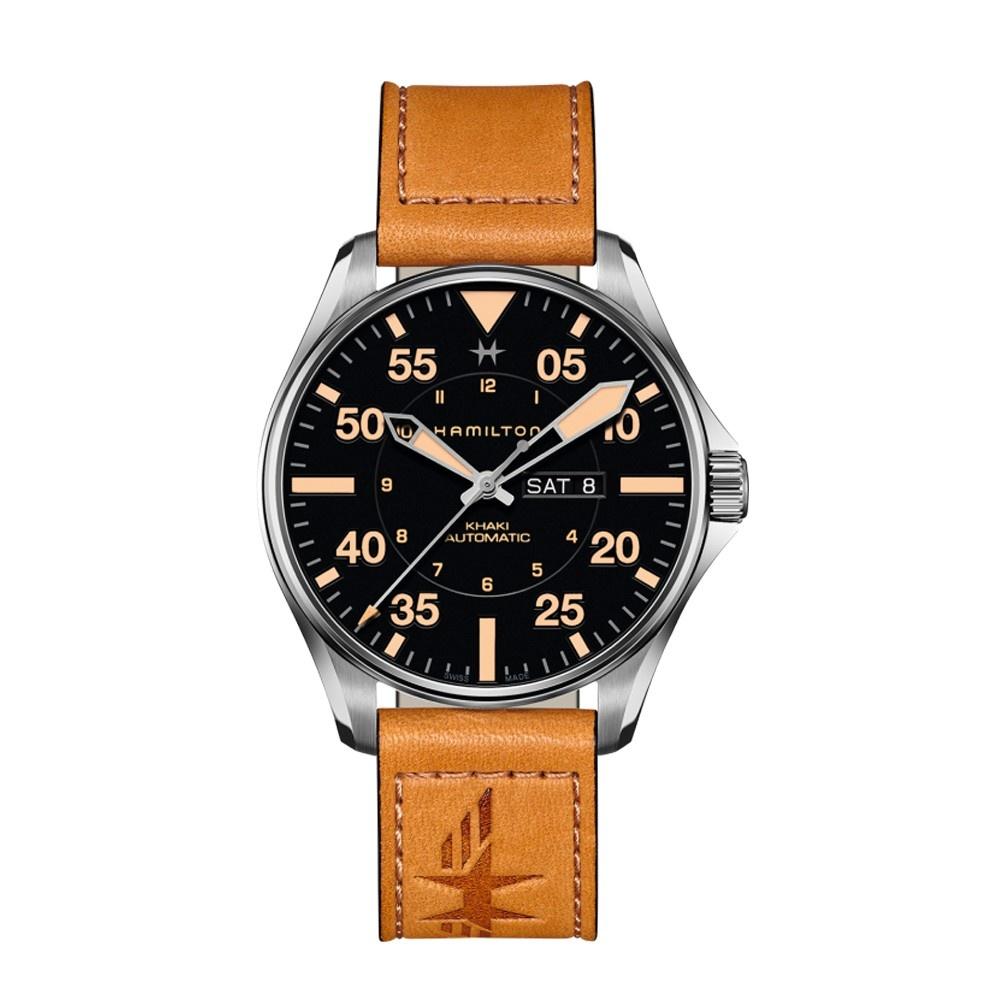 Hamilton Men&#39;s H64725531 Khaki Pilot Beige Leather Watch