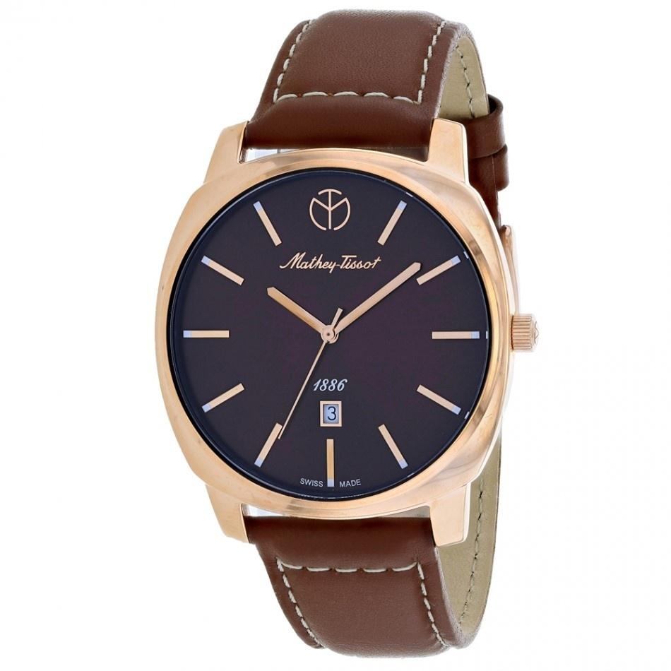 Mathey-Tissot Men&#39;s H6940PM Smart Brown Leather Watch