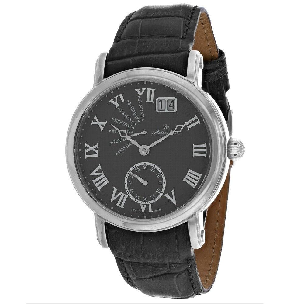 Mathey-Tissot Men&#39;s H7020AS Retrograde Black Leather Watch