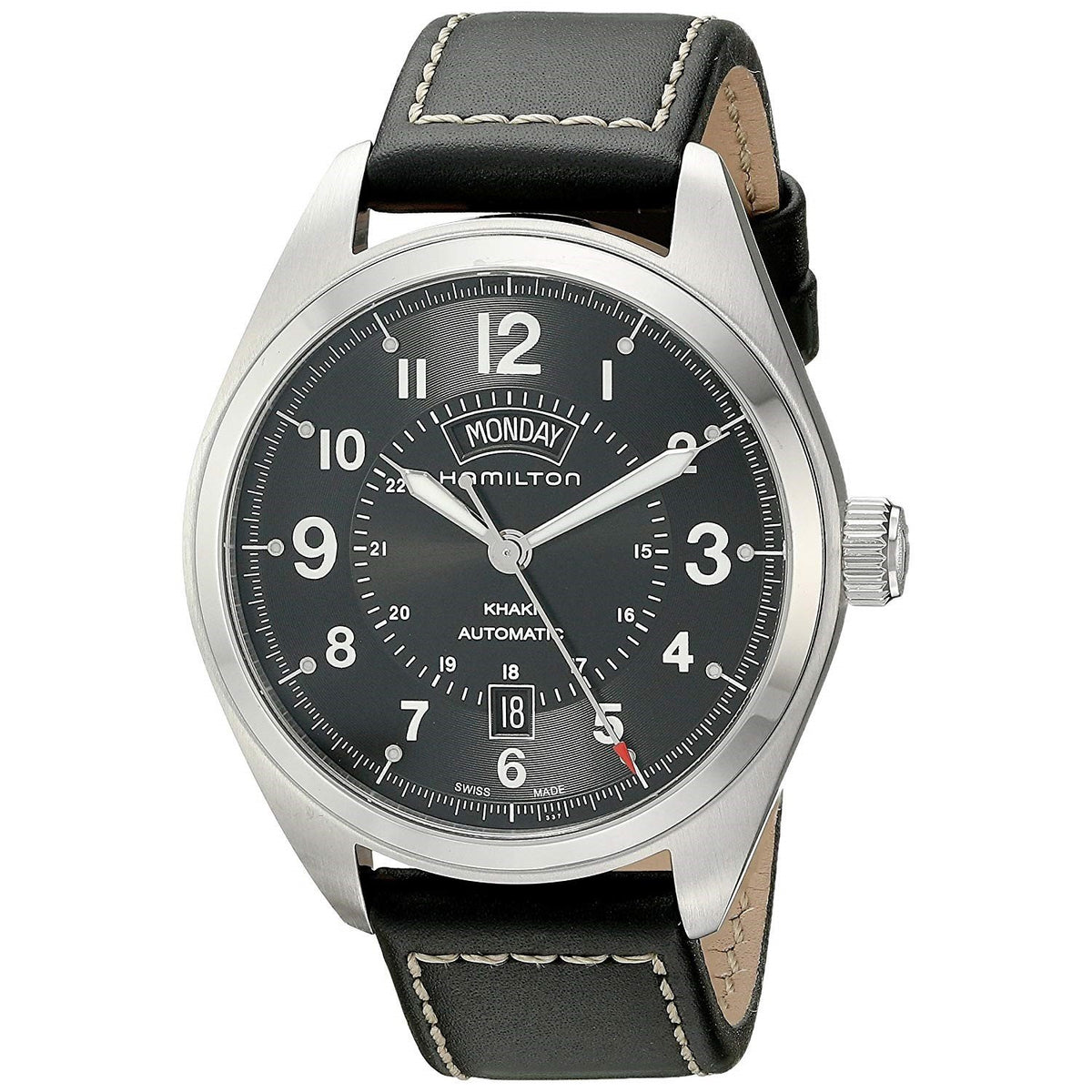 Hamilton Men&#39;s H70505733 Khaki Field Automatic Black Leather Watch