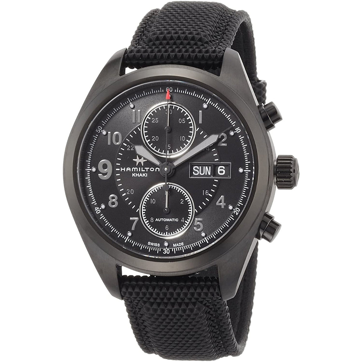 Hamilton Men's H71626735 Khaki Field Day Date Chronograph Black Textile Watch