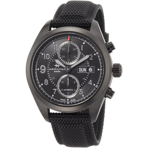 Hamilton Men's H71626735 Khaki Field Day Date Chronograph Black Textile Watch