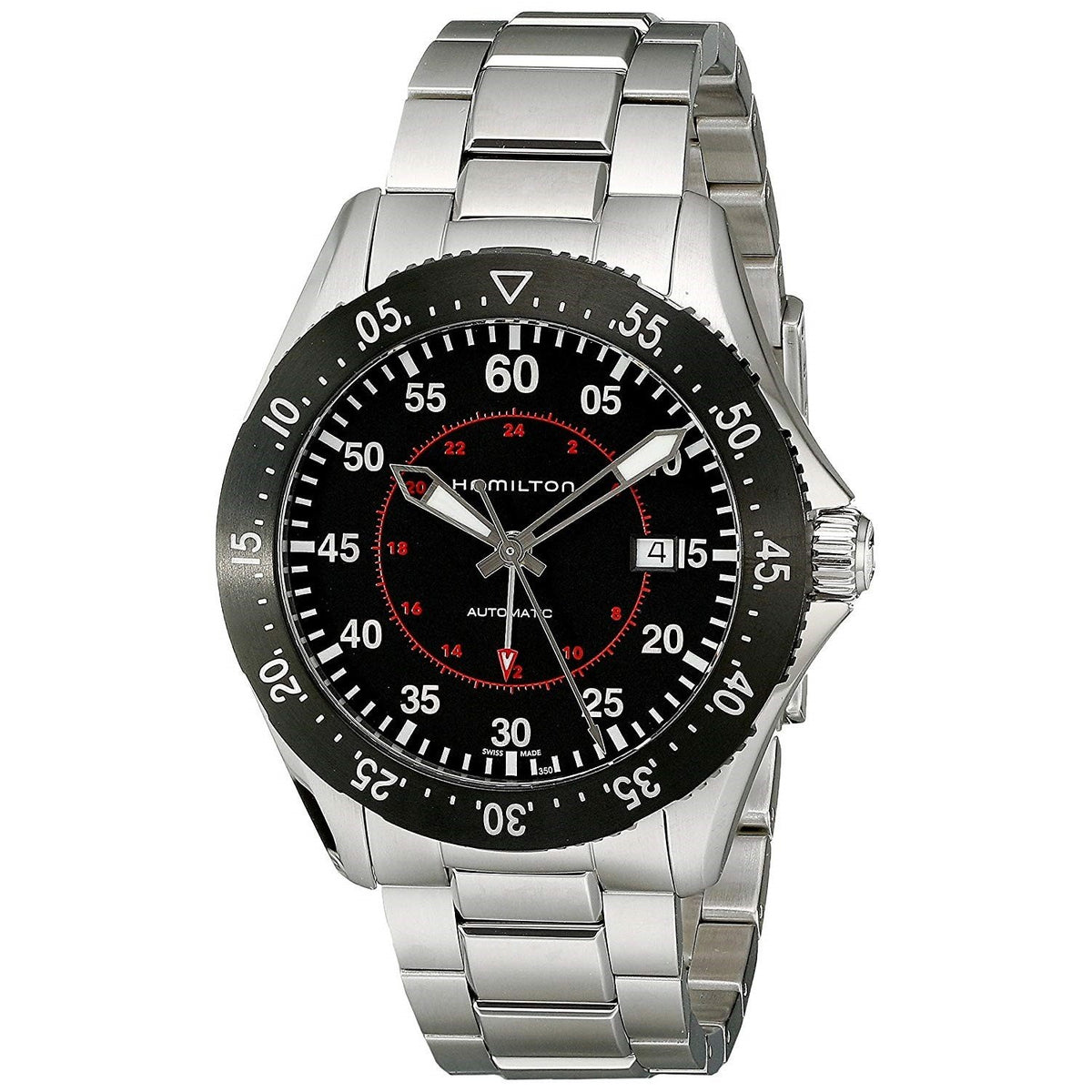 Hamilton Men&#39;s H76755135 Khaki Aviation Automatic Stainless Steel Watch