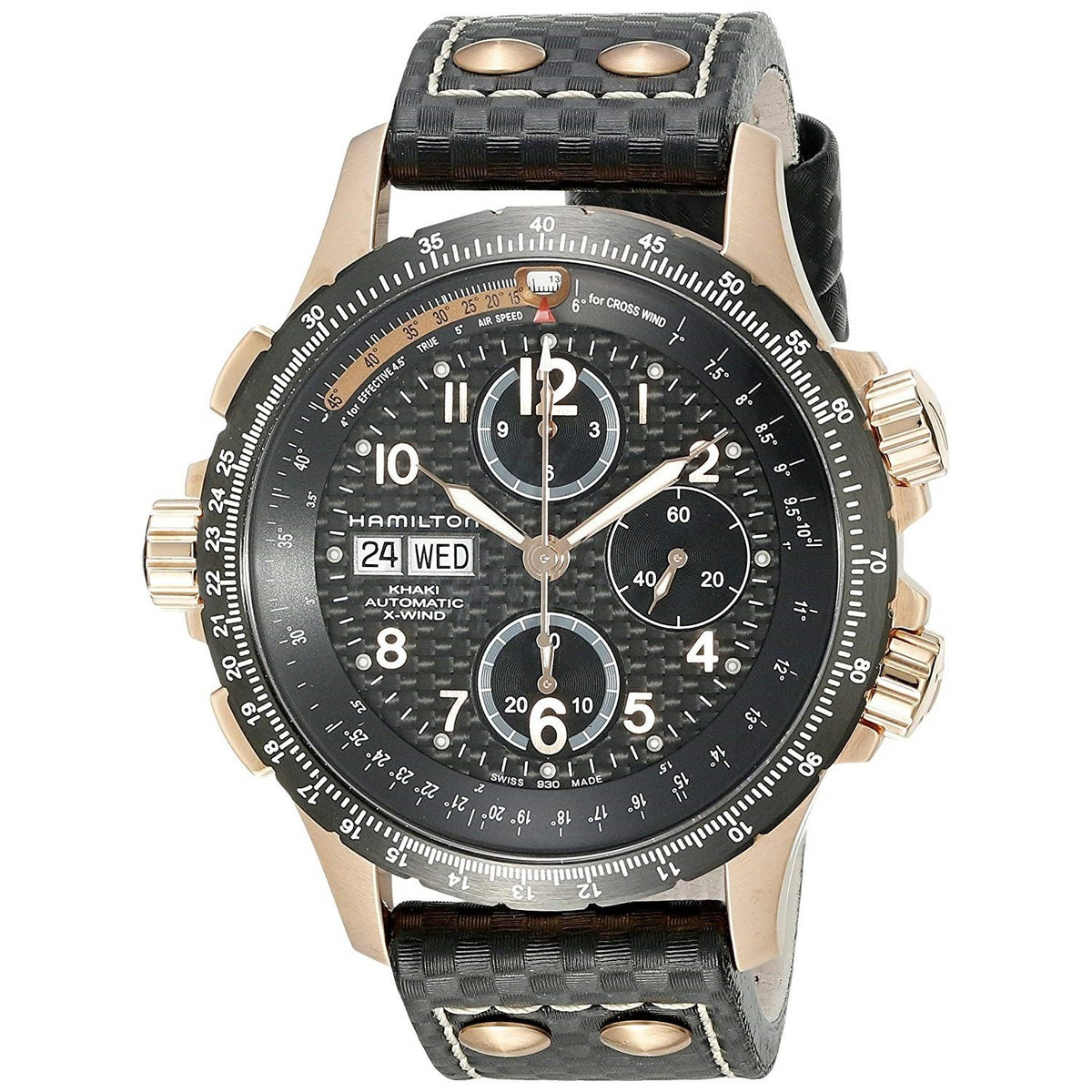 Hamilton Men's H77696793 Khaki X-Wind Automatic Chronograph Automatic Black Leather Watch