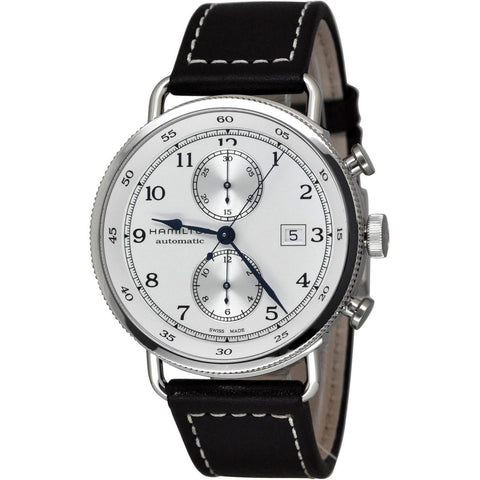 Hamilton Men's H77706553 Khaki Navy Chronograph Automatic Brown Leather Watch