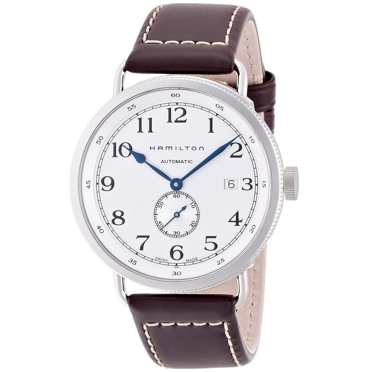 Hamilton Men&#39;s H78465553 Navy Pioneer Automatic Brown Leather Watch