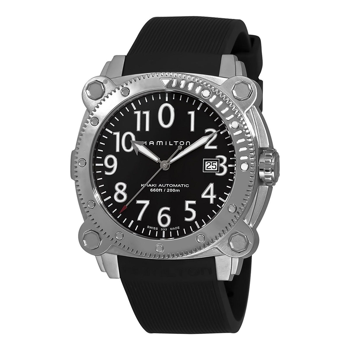 Hamilton Men&#39;s H78555333 Khaki Belowzero Automatic Black Rubber Watch