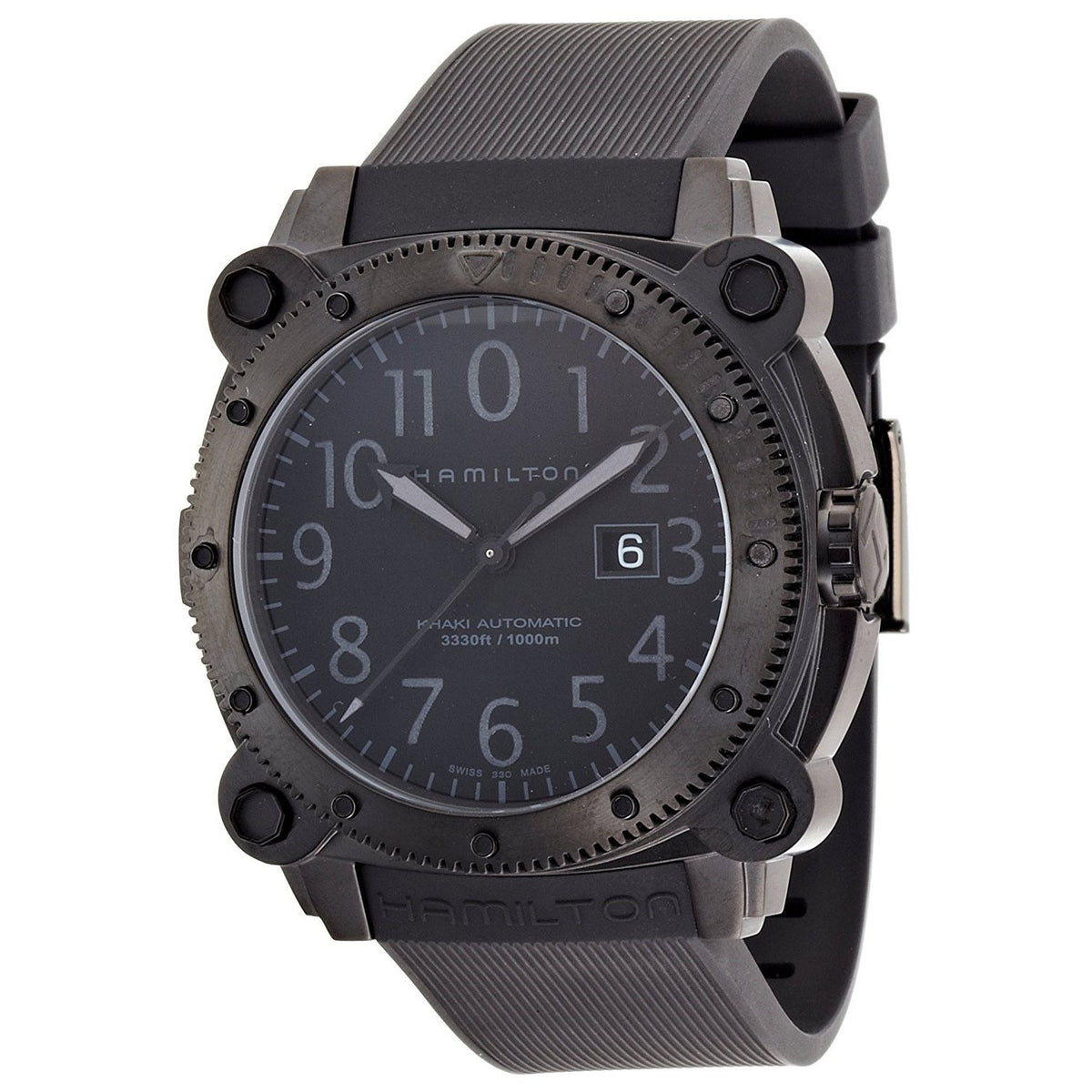 Hamilton Men&#39;s H78585333 Khaki Belowzero Automatic Black Rubber Watch