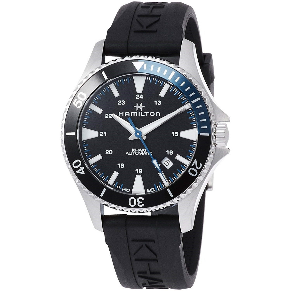 Hamilton Men&#39;s H82315331 Khaki Scuba Automatic Automatic Black Rubber Watch
