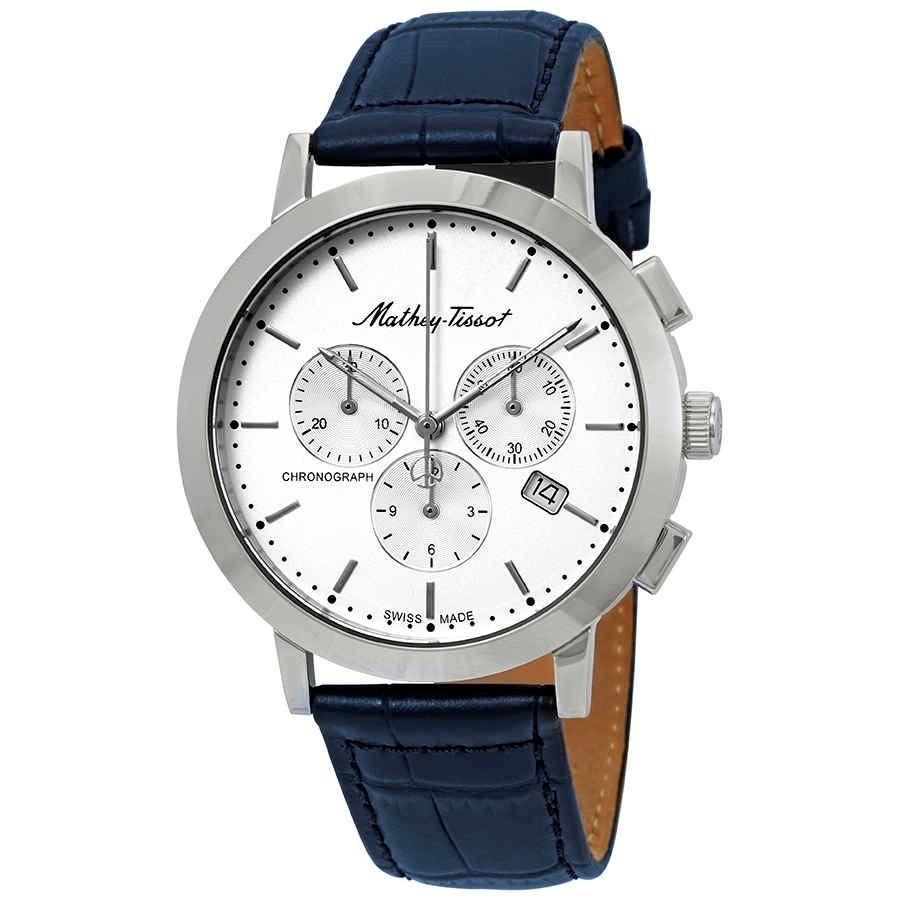 Mathey-Tissot Men&#39;s H9315CHALI Sport Classic Chronograph Blue Leather Watch