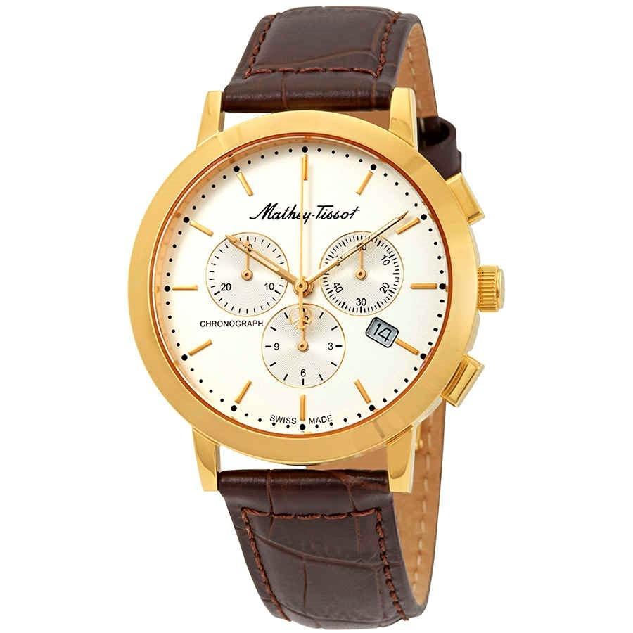 Mathey-Tissot Men&#39;s H9315CHPLI Sport Classic Chronograph Brown Leather Watch