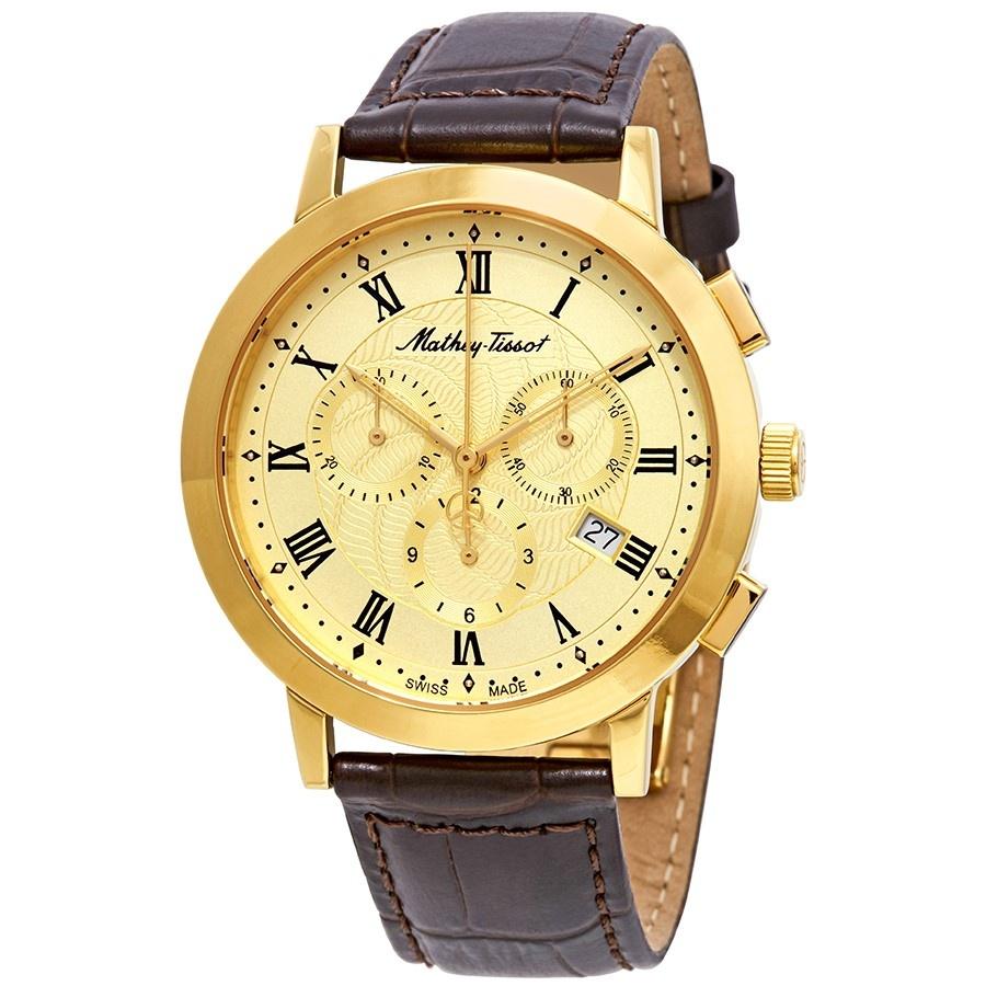 Mathey-Tissot Men's H9315CHRLPDI Sport Classic Chronograph Brown Leather Watch