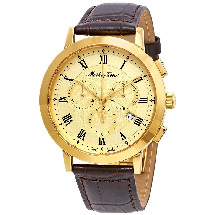 Mathey-Tissot Men&#39;s H9315CHRLPDI Sport Classic Chronograph Brown Leather Watch