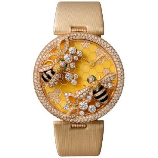 Cartier Women's HPI00480 Bees Décor Diamond Yellow Satin Watch