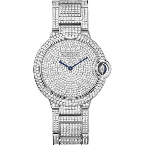 Cartier Men's HPI00511 Ballon Bleu de Cartier Diamond 18K White Gold-Tone with Sets of Diamond Watch