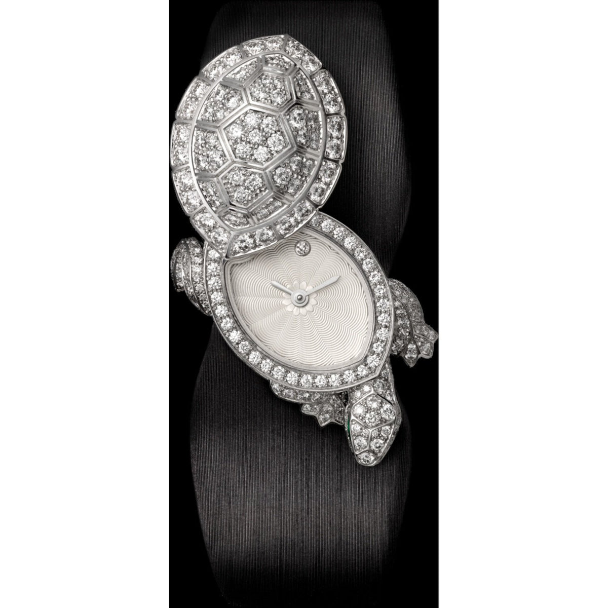 Cartier Women's HPI00518 Tortue Diamond Black Leather Watch