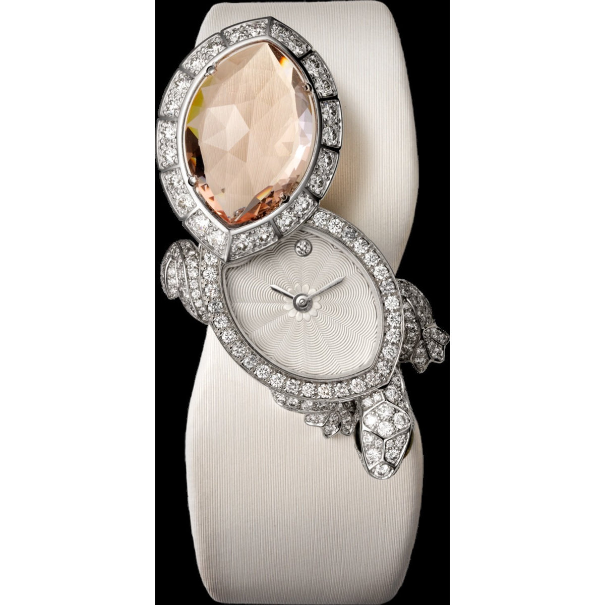 Cartier Women's HPI00519 Tortue Diamond White Leather Watch