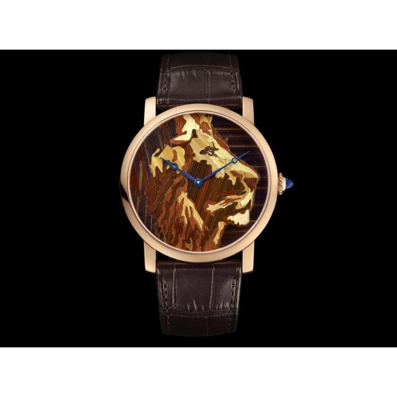 Cartier Men&#39;s HPI00614 Rotonde De Cartier Brown Leather Watch