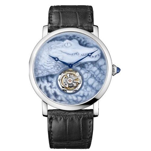 Cartier Men&#39;s HPI00615 Rotonde De Cartier Black Leather Watch