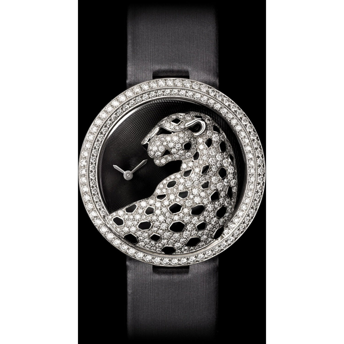 Cartier Women's HPI00648 Bestaire Diamond Black Leather Watch