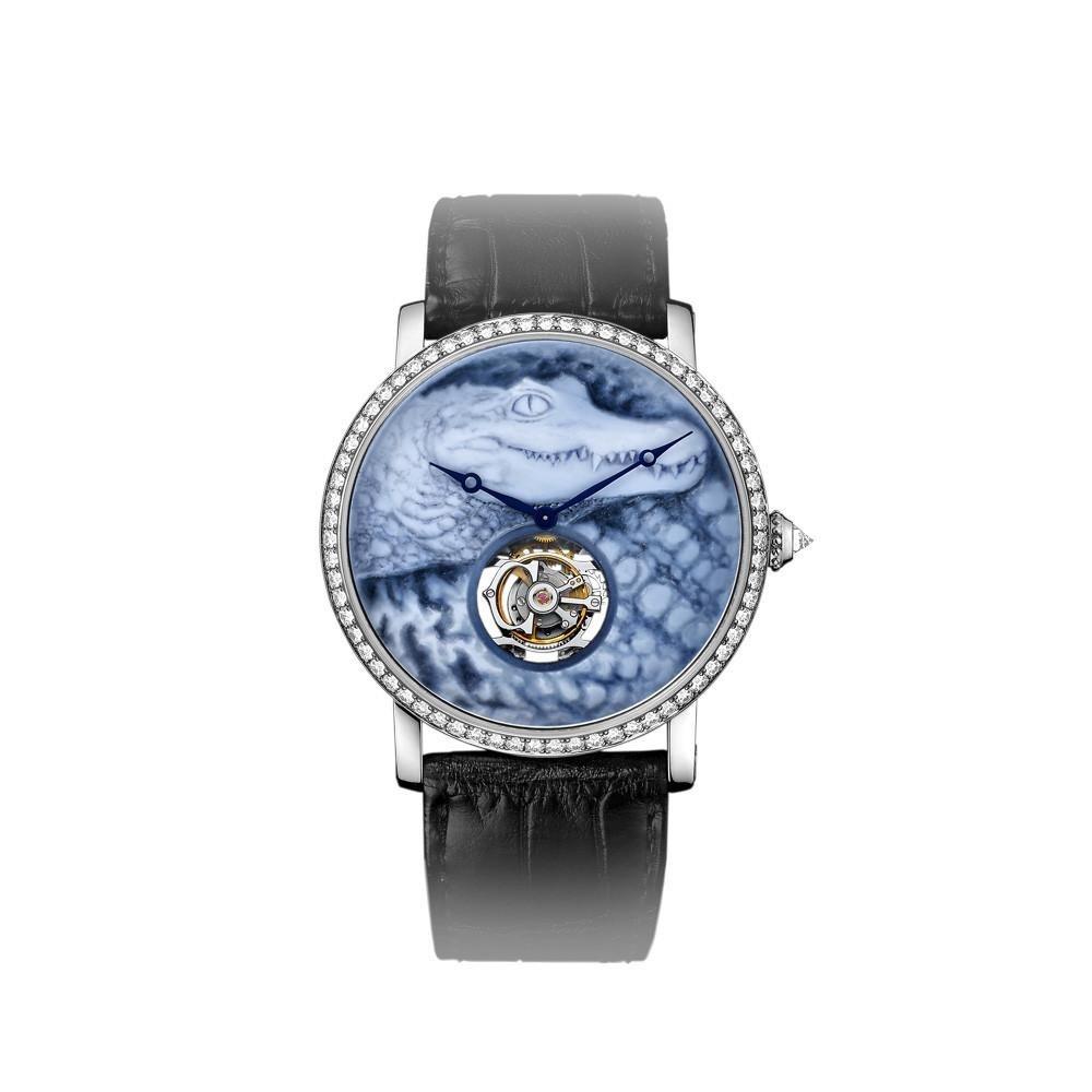 Cartier Men&#39;s HPI00689 Rotonde De Cartier Black Leather Watch