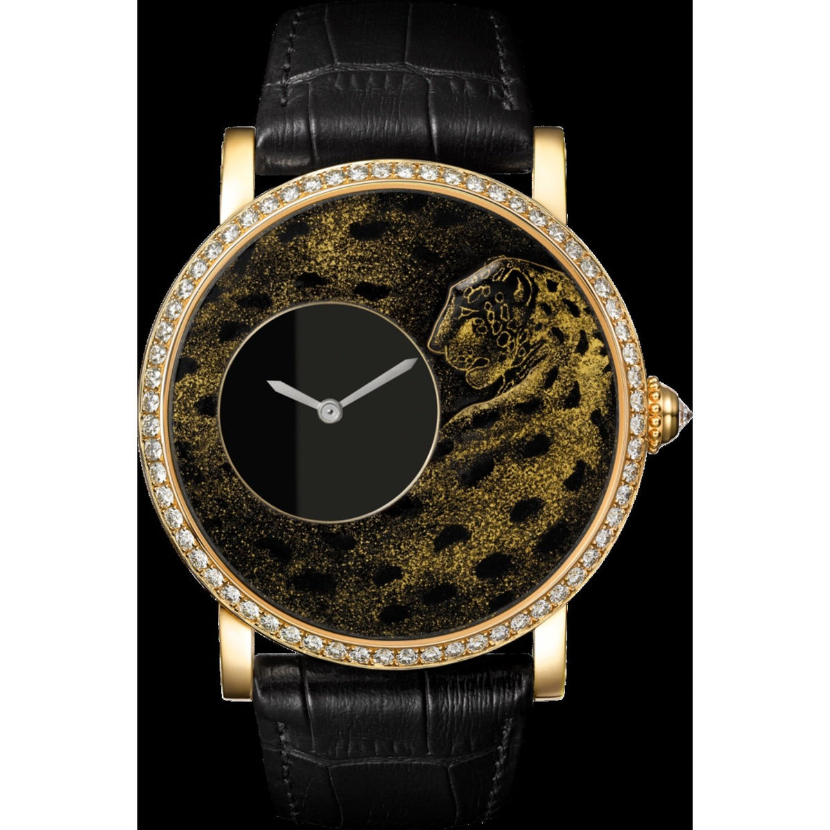 Cartier Men&#39;s HPI00700 Rotonde De Cartier Black Leather Watch