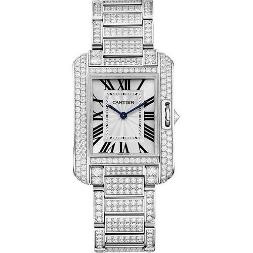 Cartier Women's HPI00722 Tank White Gold-Tone 18K White Gold-Tone with Set of Diamonds Watch