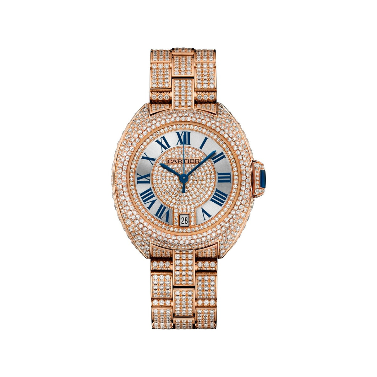 Cartier Women's HPI01040 Cle De Cartier Diamond Rose Gold-Tone Stainless Steel with Set of Diamonds Watch