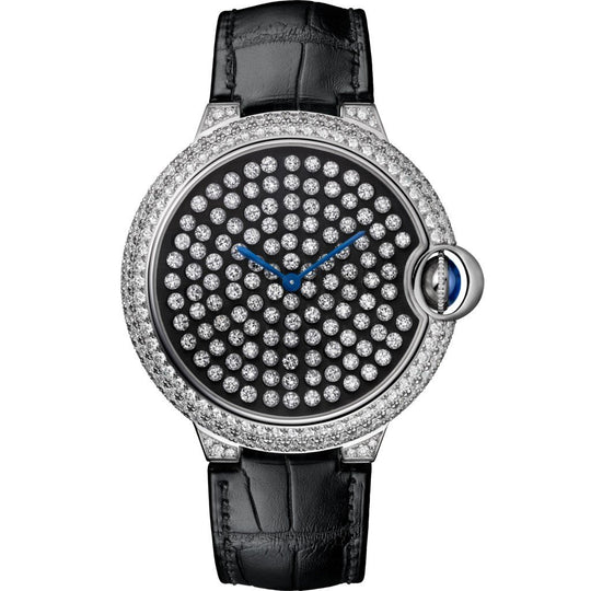 Cartier Men's HPI01062 Ballon Bleu Diamond Black Leather Watch