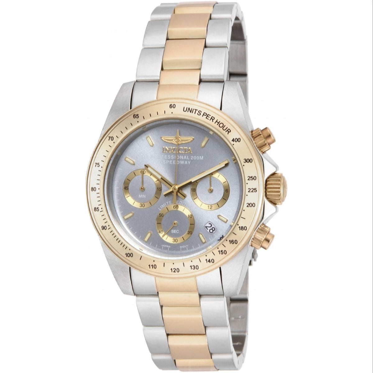 Invicta Men&#39;s ILE9212A Speedway Gold-Tone and Silver Stainless Steel Watch