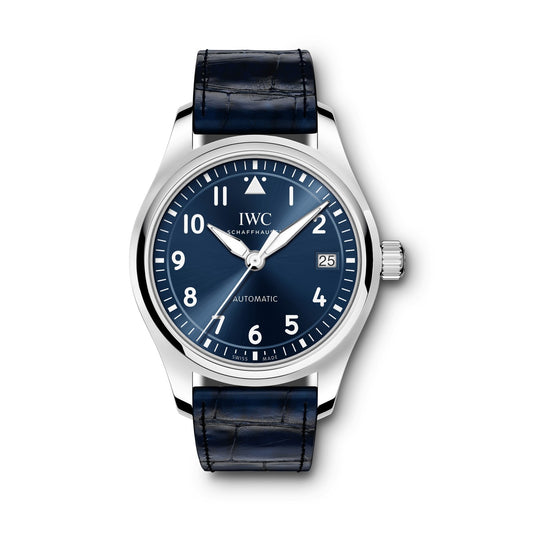 IWC Men's IW324008 Pilot Blue Leather Watch