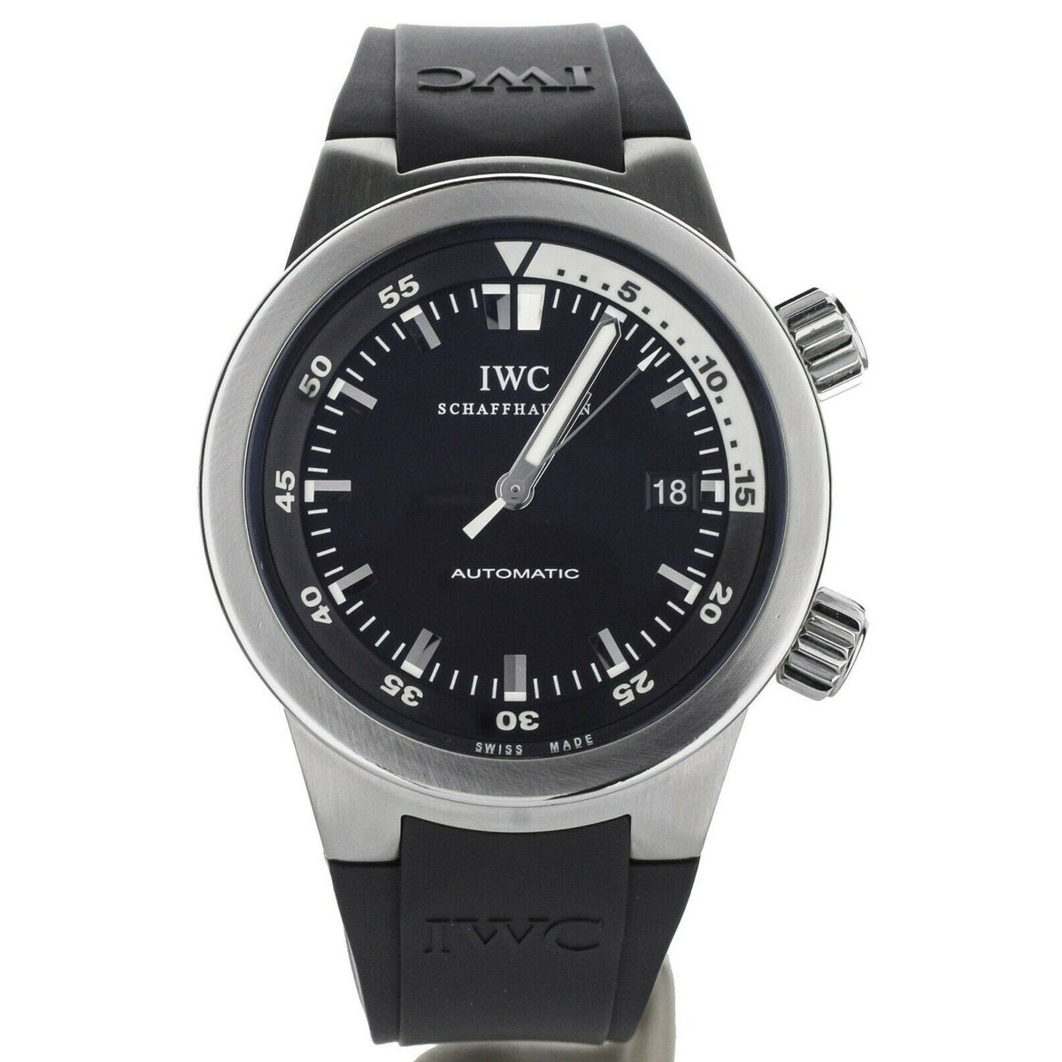IWC Men&#39;s IW354807 Aquatimer Black Rubber Watch