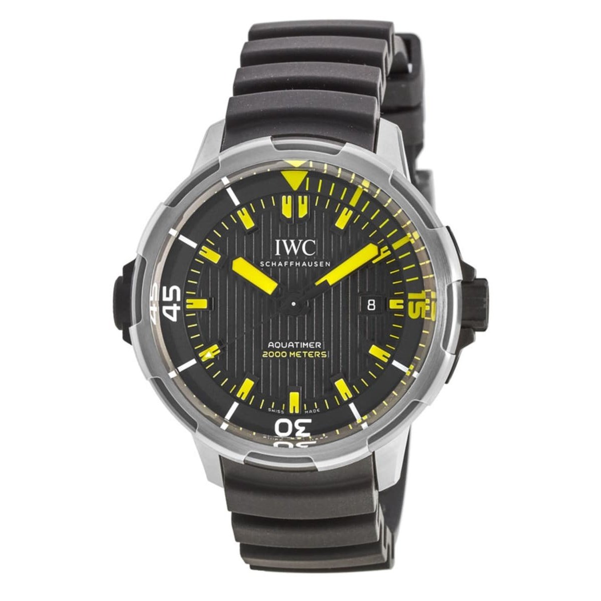 IWC Men&#39;s IW358001 Aquatimer Black Rubber Watch
