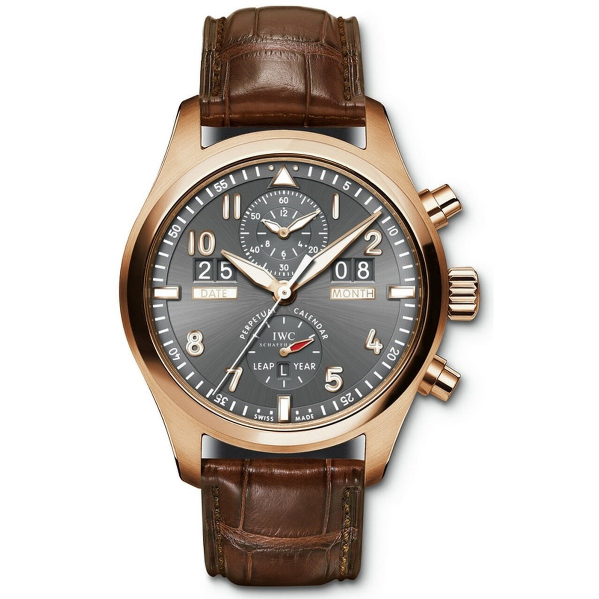 IWC Men&#39;s IW379103 Pilot Spitfire Perpetual Calendar Chronograph Brown Leather Watch
