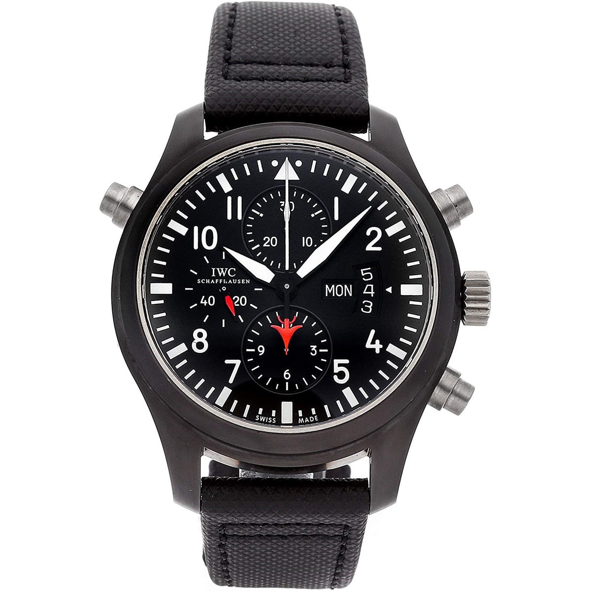 IWC Men's IW379901 Pilot Double Chronograph Chronograph Black Nylon Watch